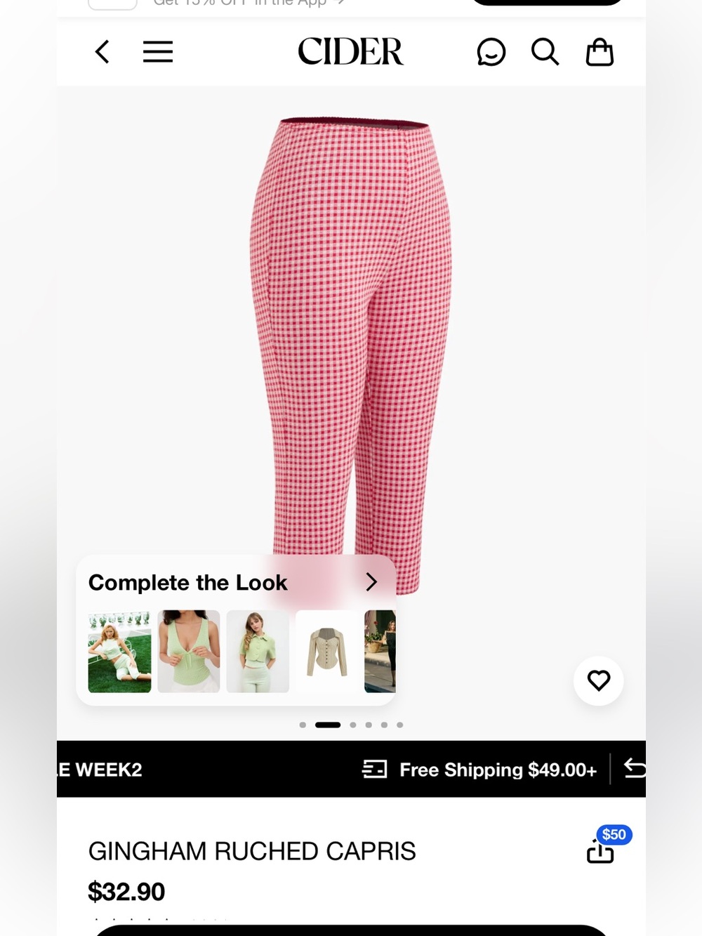 Cider Red Gingham Ruched Capris